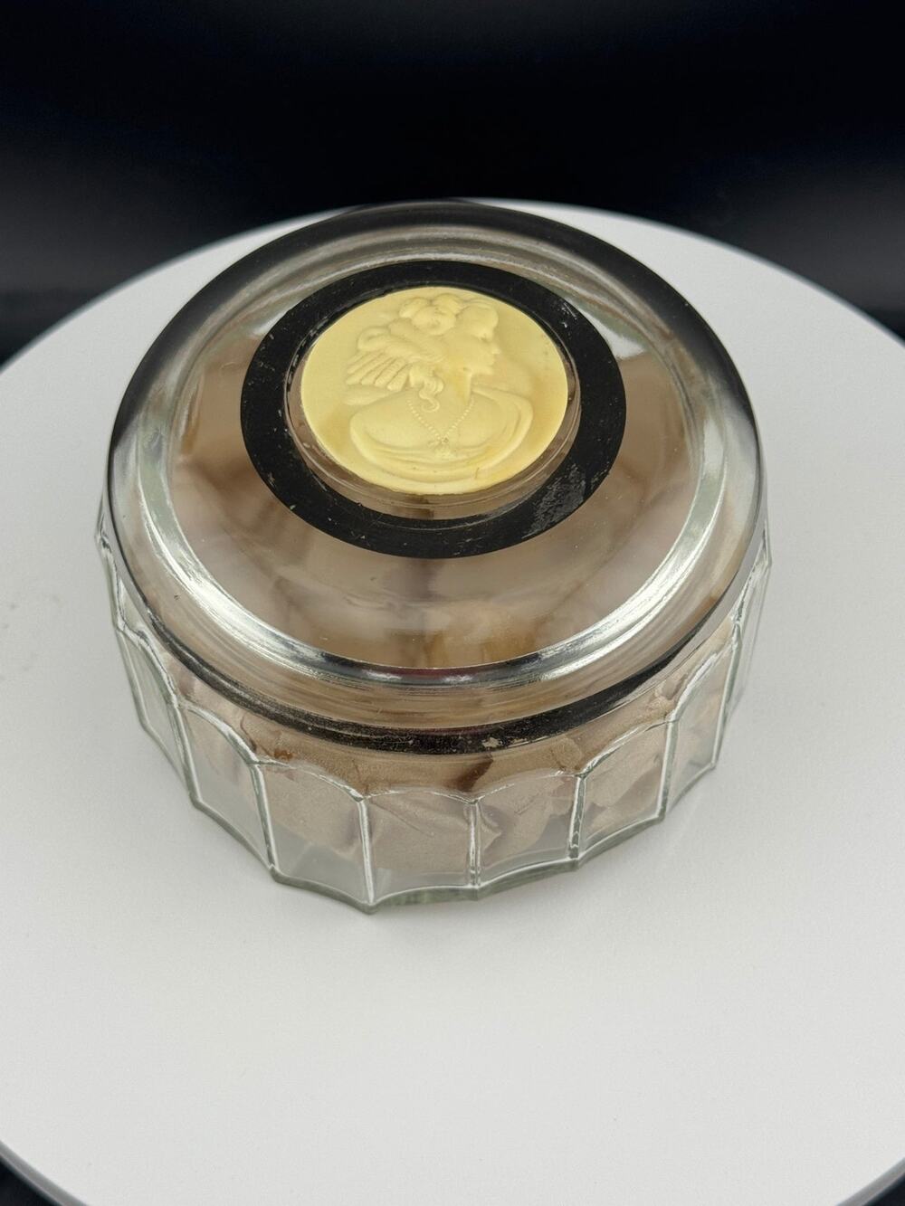 VTG Celluloid Cameo Dresser Jar
